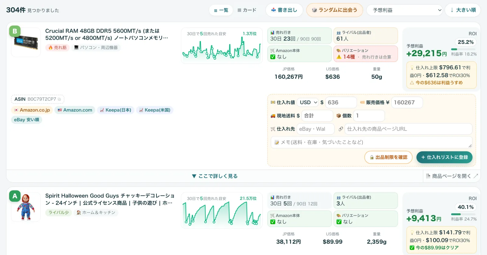 データベースの一覧表示